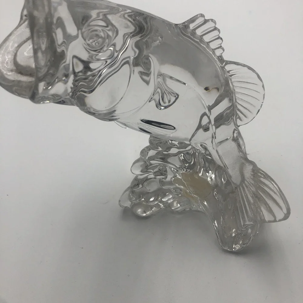 BASS FISH FIGURINE‎ Rare Germany Crystal Wonders of The Wild #989 Princess House